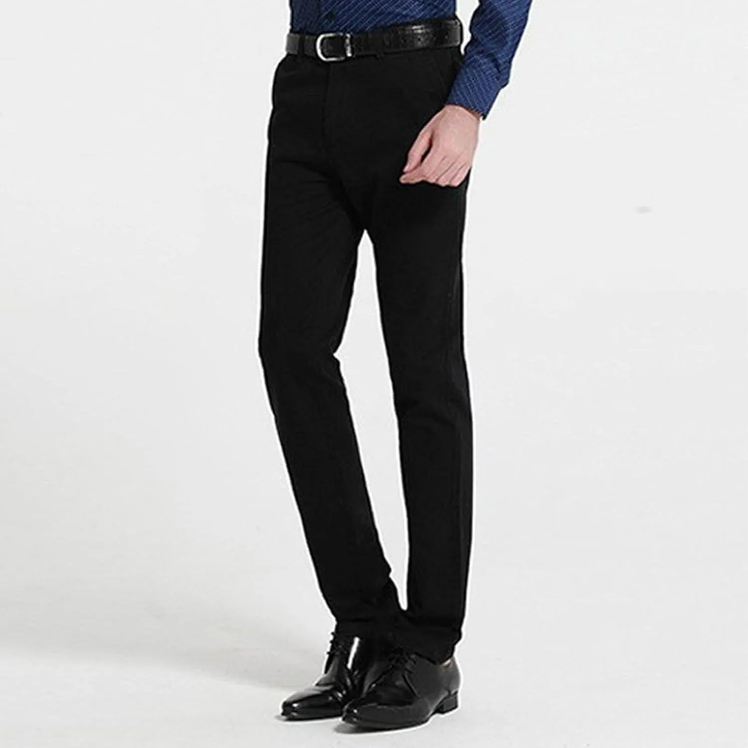 ZYXTIM Work Trousers for Men Zipper Fly Flat Front Casual Smart Chino Office Pants Big&Tall Winkle Free Stretch Cargo Trouser